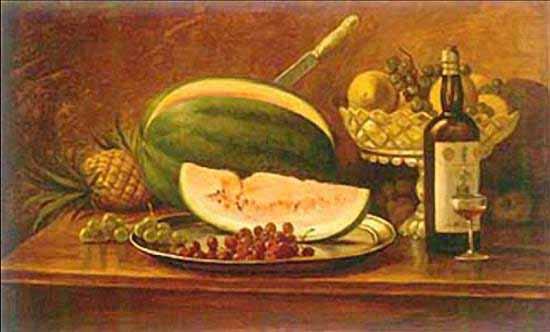Fruit and wine on a table, Benedito Calixto